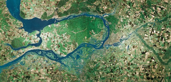 Самарская Лука – фото со спутника